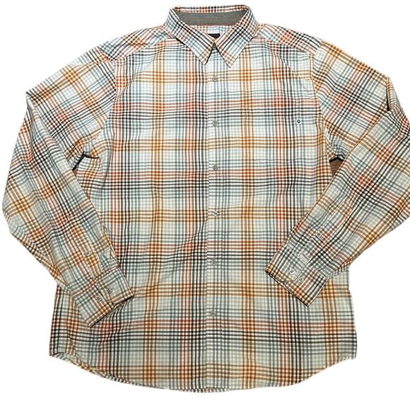 Marmot Mens Size Large Rust Plaid Button Down Long Sleeve Shirt - Picture 1 of 9